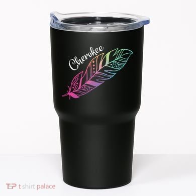 Indigenous Feather Tee Native American Cherokee Tribe Tumbler