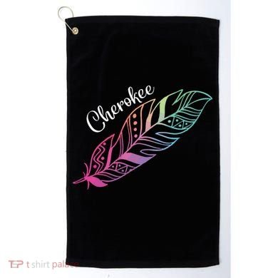 Indigenous Feather Tee Native American Cherokee Tribe Golf Towel