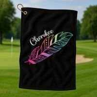 Indigenous Feather Tee Native American Cherokee Tribe Golf Towel thumb 1