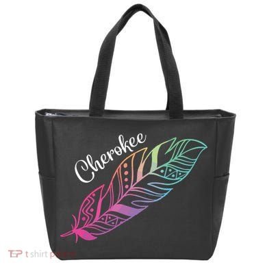 Indigenous Feather Tee Native American Cherokee Tribe Tote Bag