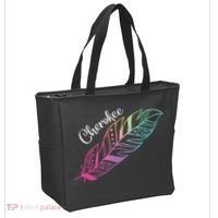 Indigenous Feather Tee Native American Cherokee Tribe Tote Bag thumb 2