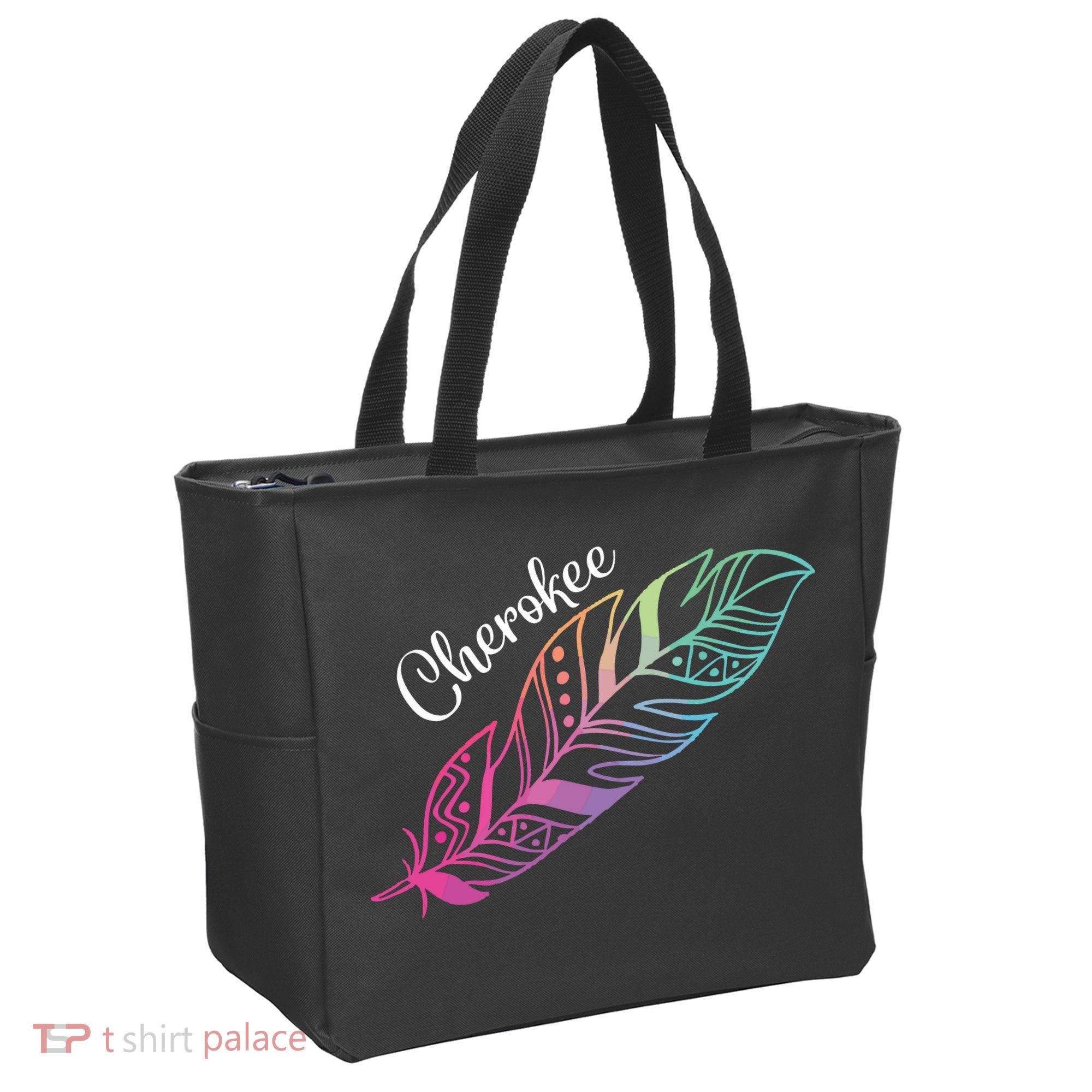 Indigenous Feather Tee Native American Cherokee Tribe Tote Bag