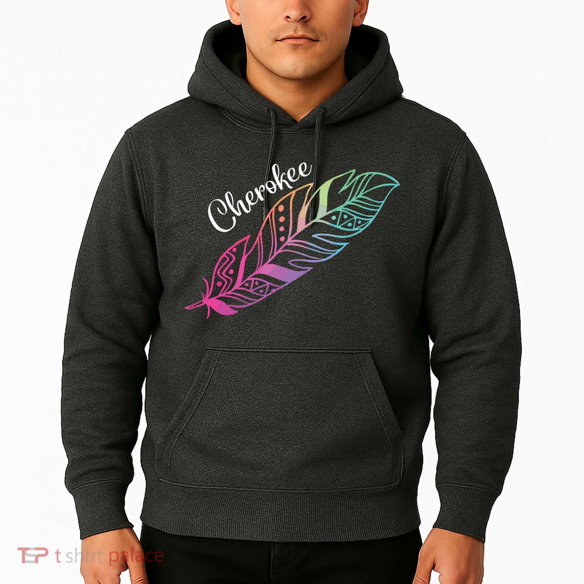 Indigenous Feather Tee Native American Cherokee Tribe Hoodie