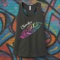 Indigenous Feather Tee Native American Cherokee Tribe Women's Tank Top thumb 3