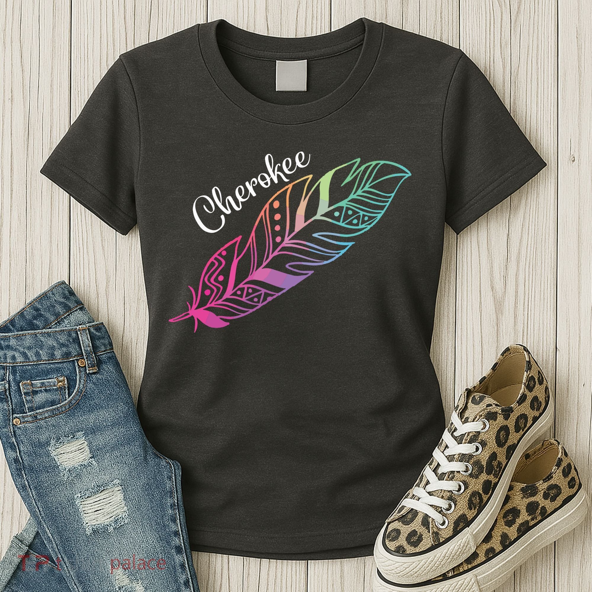 Indigenous Feather Tee Native American Cherokee Tribe Women's T-Shirt