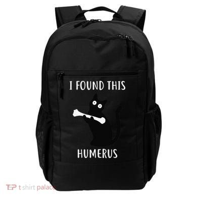 I Found This Humerus Funny Black Cat Backpack