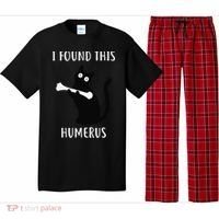 I Found This Humerus Funny Black Cat Pajama Set thumb 0
