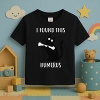 I Found This Humerus Funny Black Cat Toddler T-Shirt thumb 3