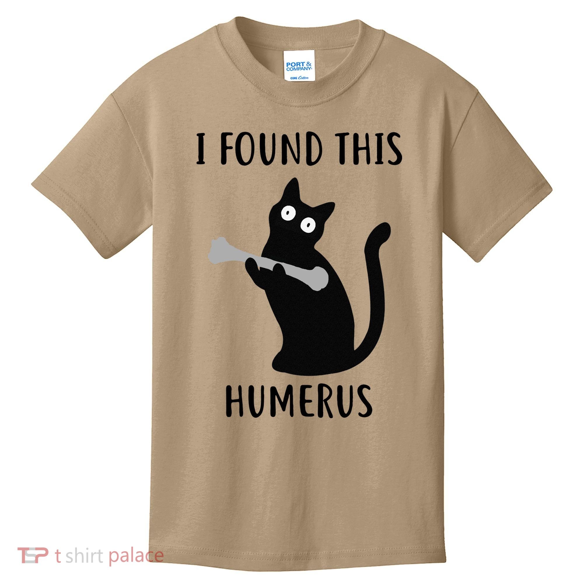 I Found This Humerus Funny Black Cat Kids T-Shirt