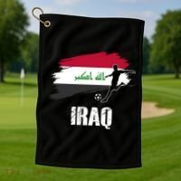 Iraq Football Team Player Flag Golf Towel thumb 1