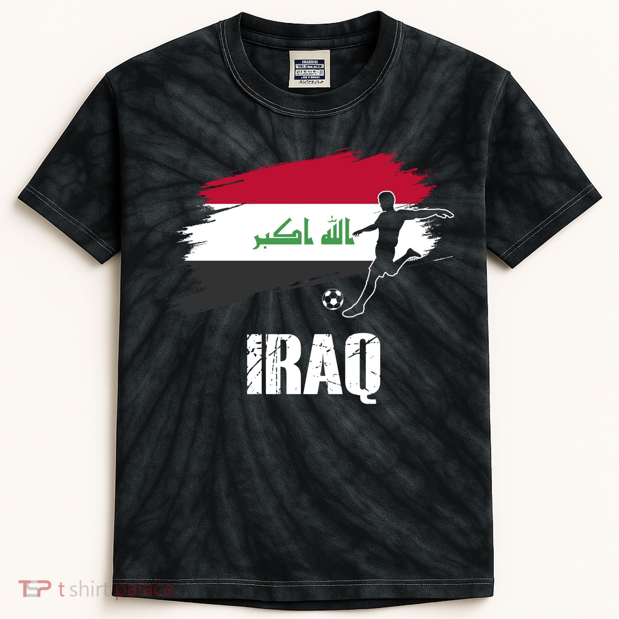 Iraq Football Team Player Flag Kids Tie-Dye T-Shirt