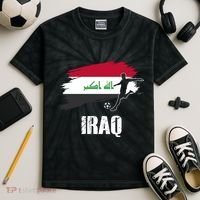 Iraq Football Team Player Flag Kids Tie-Dye T-Shirt thumb 2