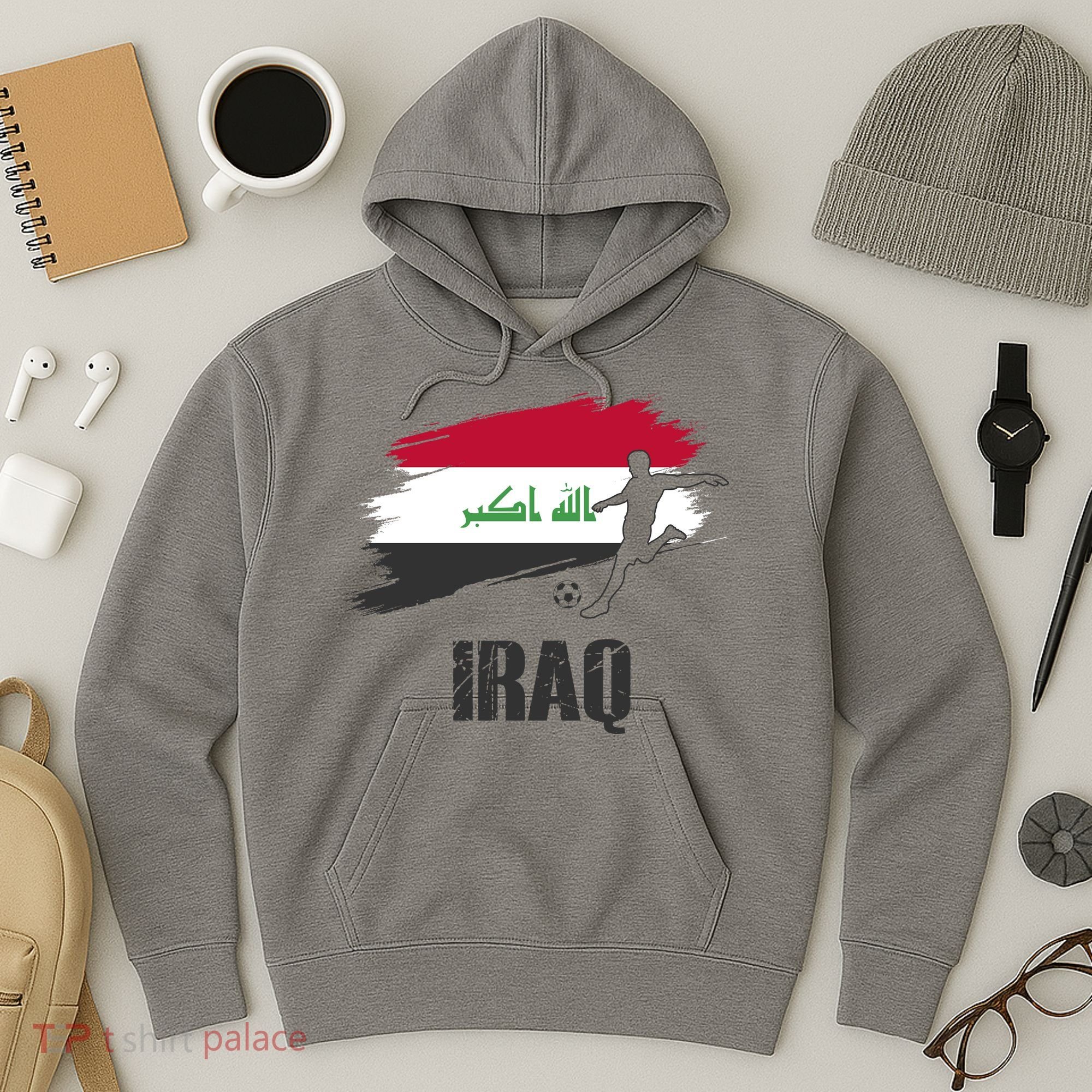 Iraq Football Team Player Flag Hoodie