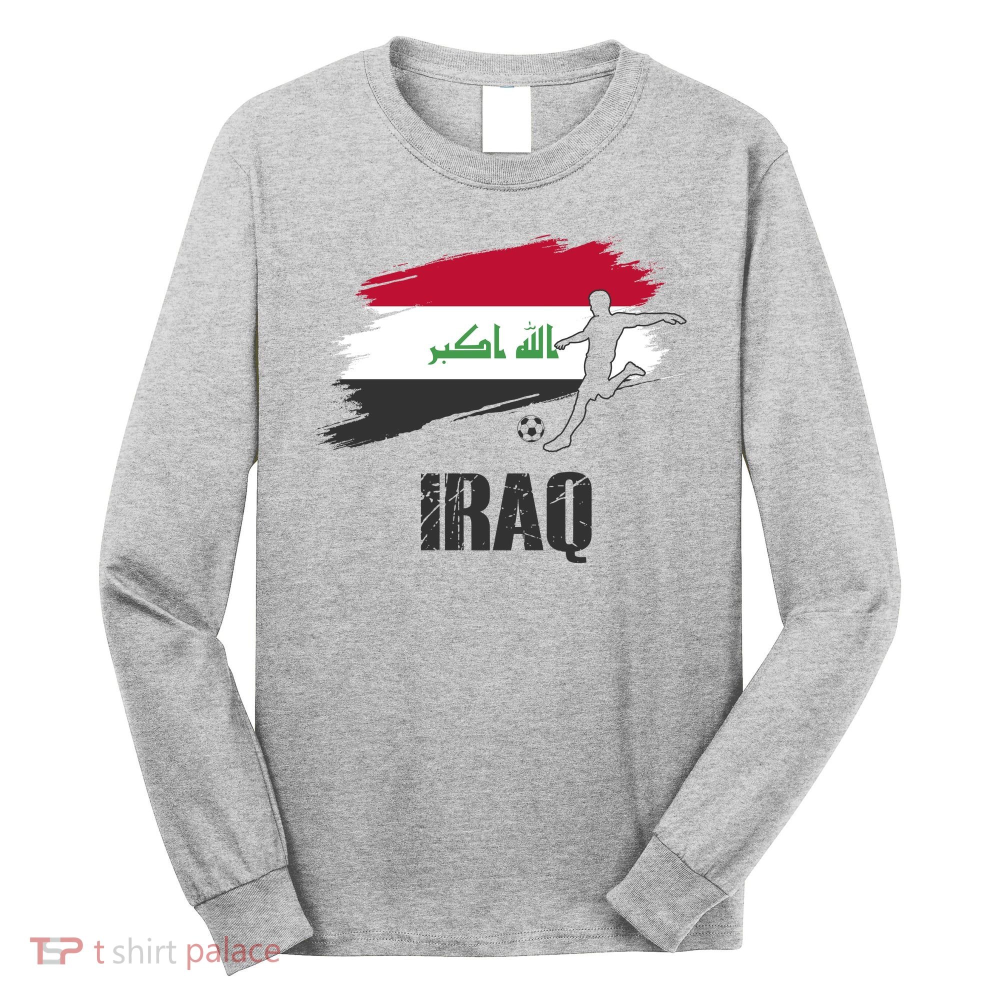 Iraq Football Team Player Flag Long Sleeve Shirt