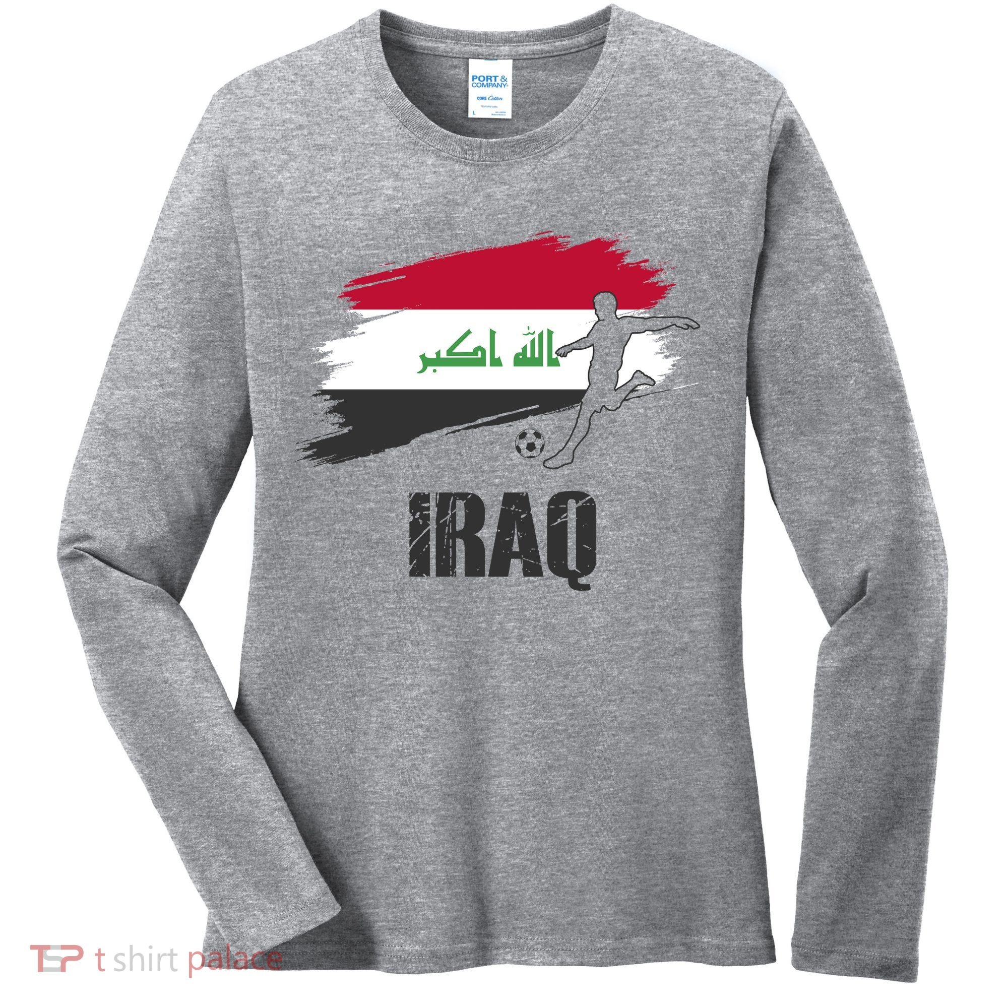 Iraq Football Team Player Flag Women's Long Sleeve Shirt