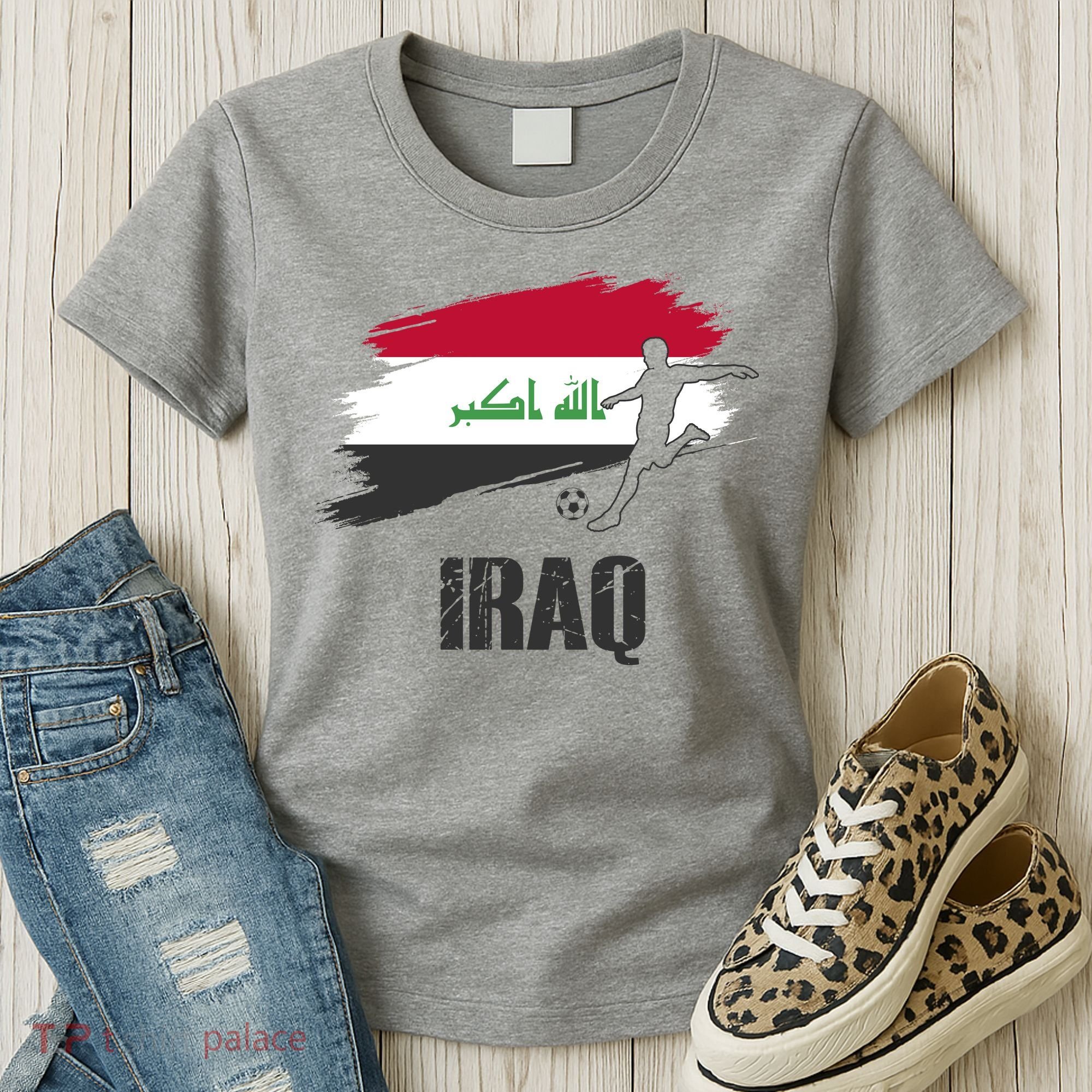Iraq Football Team Player Flag Women's T-Shirt