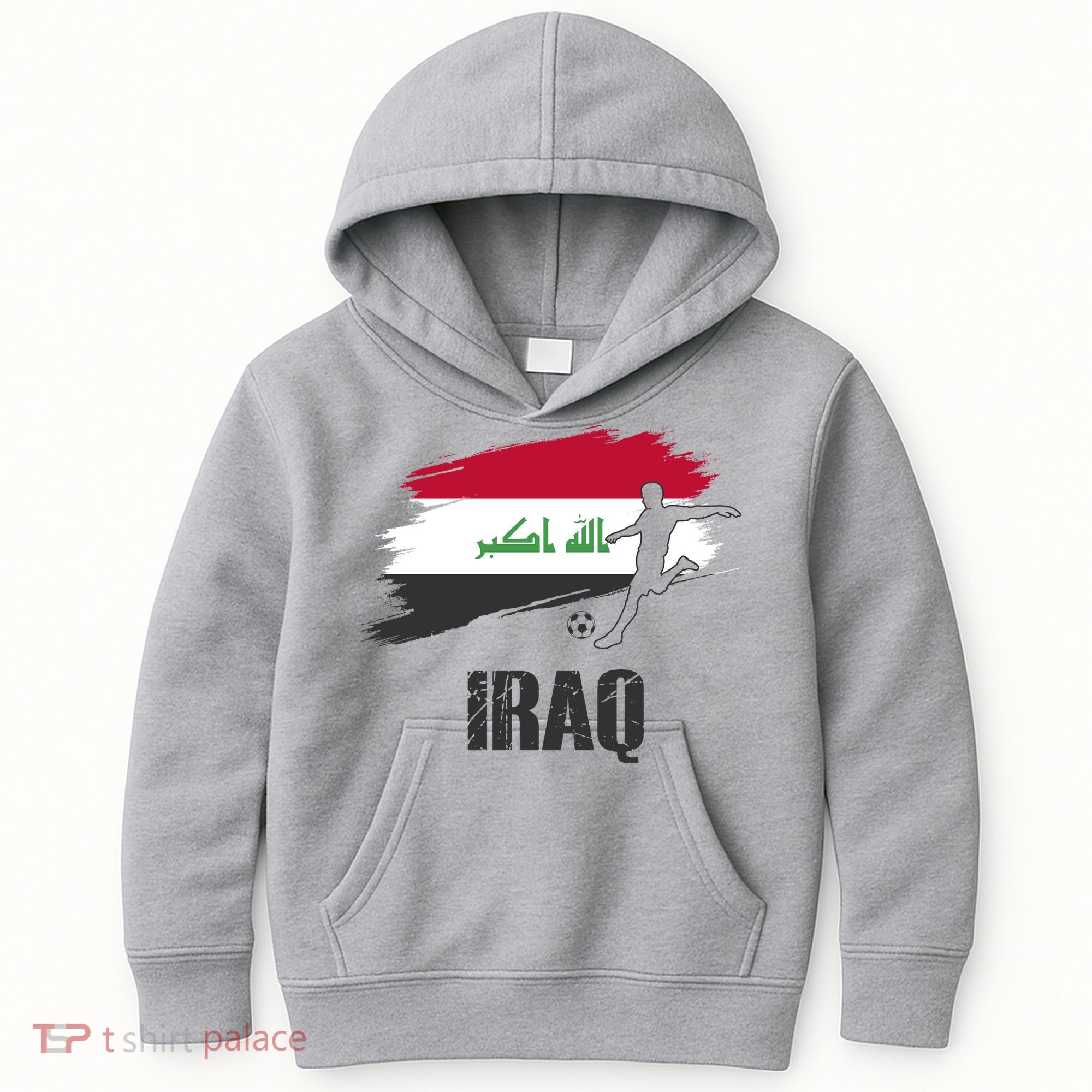 Iraq Football Team Player Flag Kids Hoodie