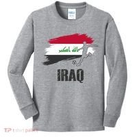Iraq Football Team Player Flag Kids Long Sleeve Shirt thumb 0