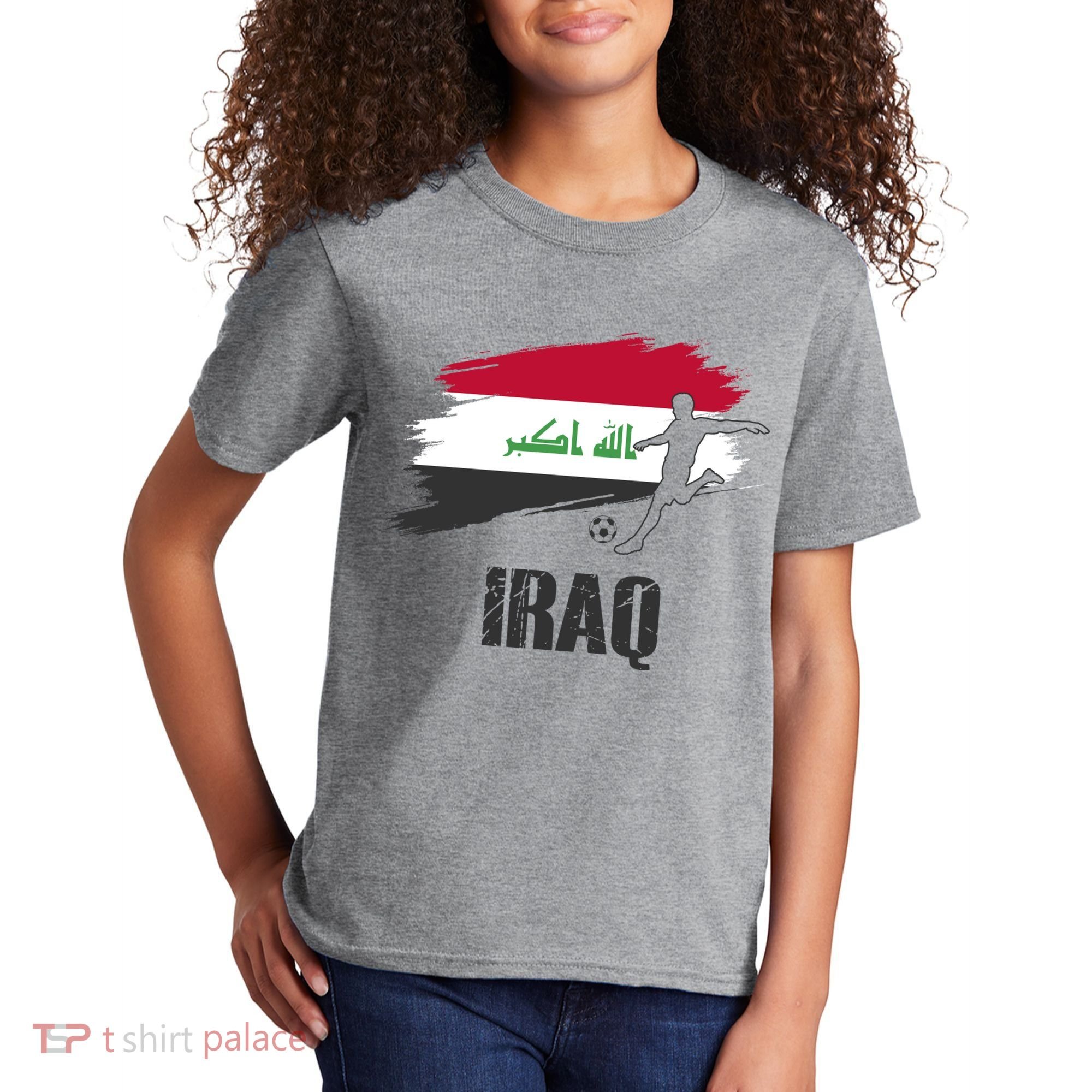 Iraq Football Team Player Flag Kids T-Shirt