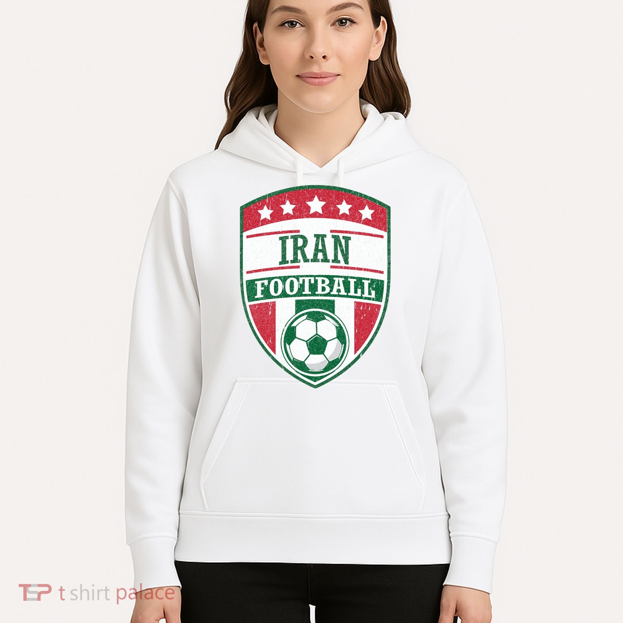 Iran Football Team Crest Soccer Badge Shield Hoodie