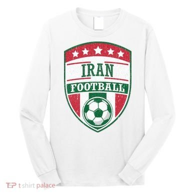 Iran Football Team Crest Soccer Badge Shield Long Sleeve Shirt