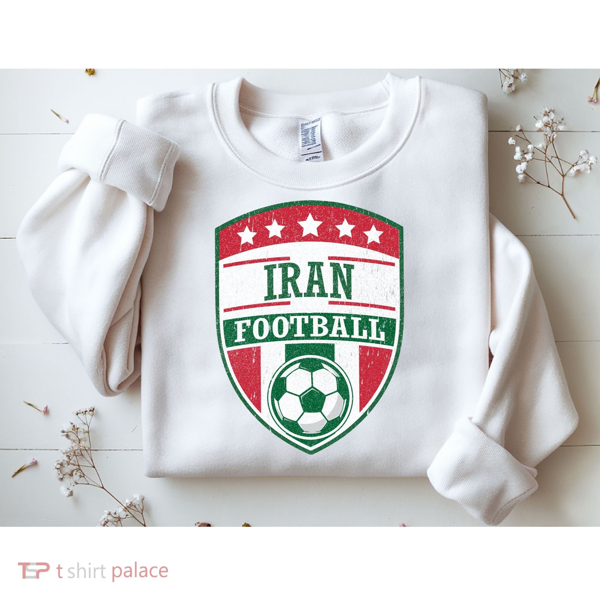 Iran Football Team Crest Soccer Badge Shield Sweatshirt