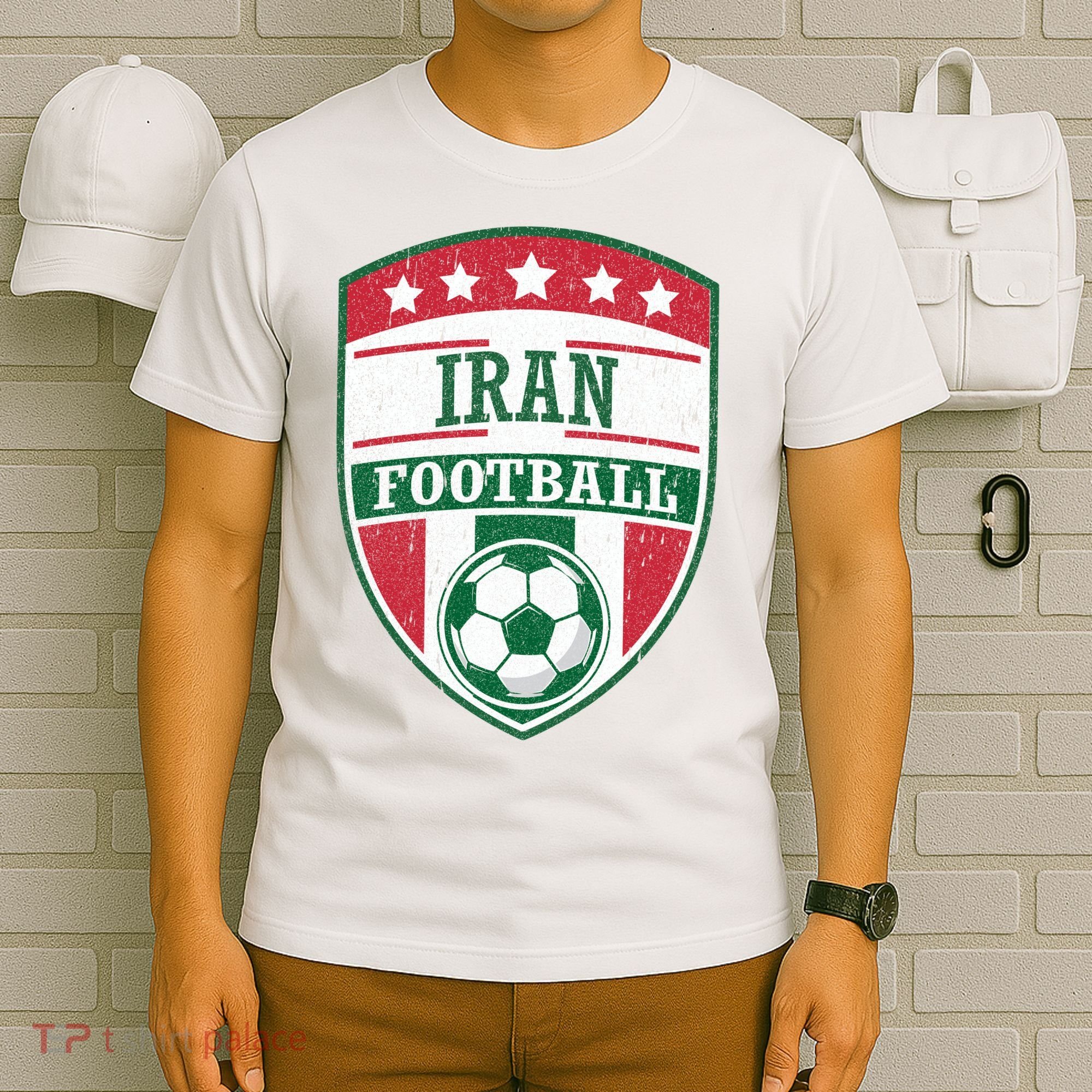 Iran Football Team Crest Soccer Badge Shield T-Shirt