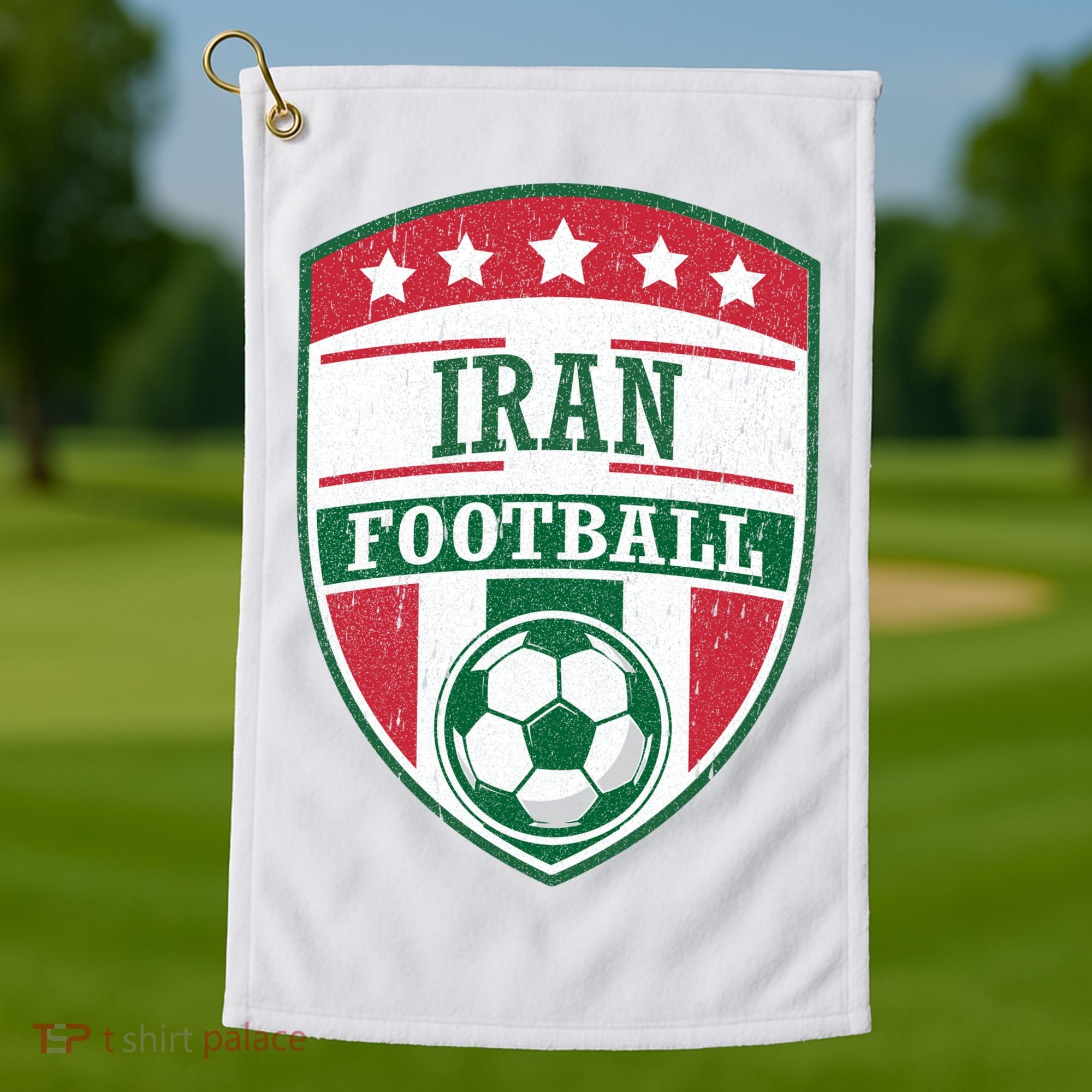 Iran Football Team Crest Soccer Badge Shield Golf Towel