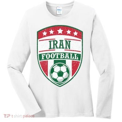 Iran Football Team Crest Soccer Badge Shield Women's Long Sleeve Shirt