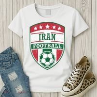 Iran Football Team Crest Soccer Badge Shield Women's T-Shirt thumb 3