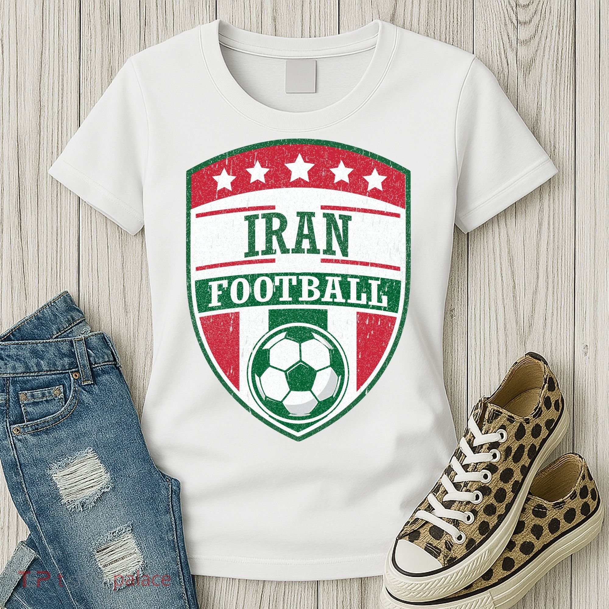 Iran Football Team Crest Soccer Badge Shield Women's T-Shirt