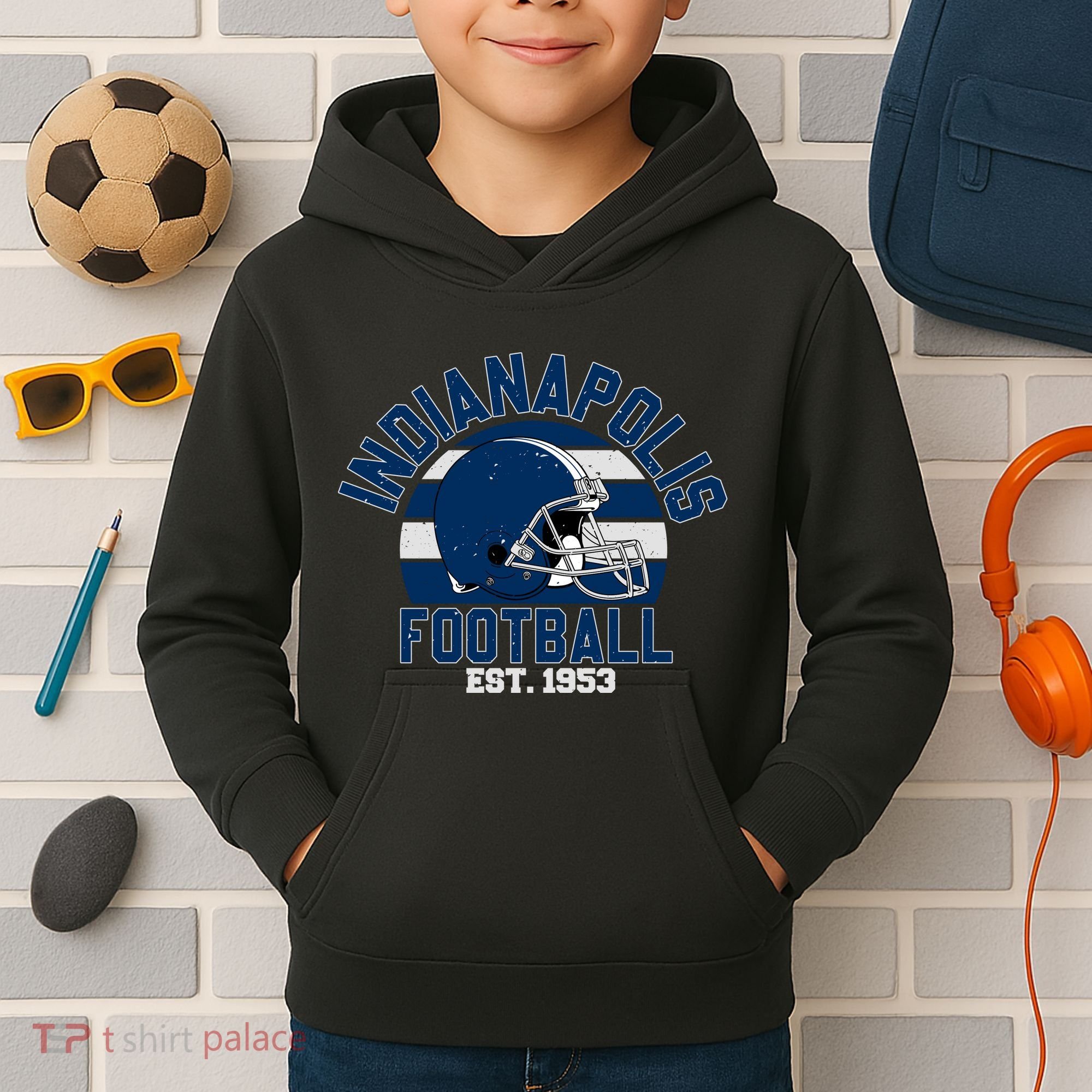 Indianapolis Football Team Supporter Kids Hoodie