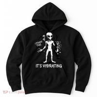 I Found This It's Vibrating Funny Alien Cat Hoodie thumb 0