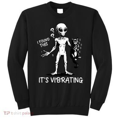 I Found This It's Vibrating Funny Alien Cat Sweatshirt