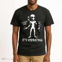 I Found This It's Vibrating Funny Alien Cat Tall T-Shirt thumb 2