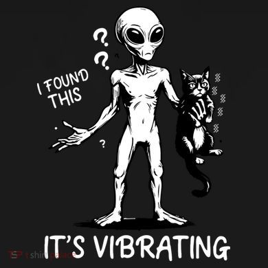 I Found This It's Vibrating Funny Alien Cat Tall T-Shirt