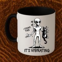 I Found This It's Vibrating Funny Alien Cat Coffee Mug thumb 2