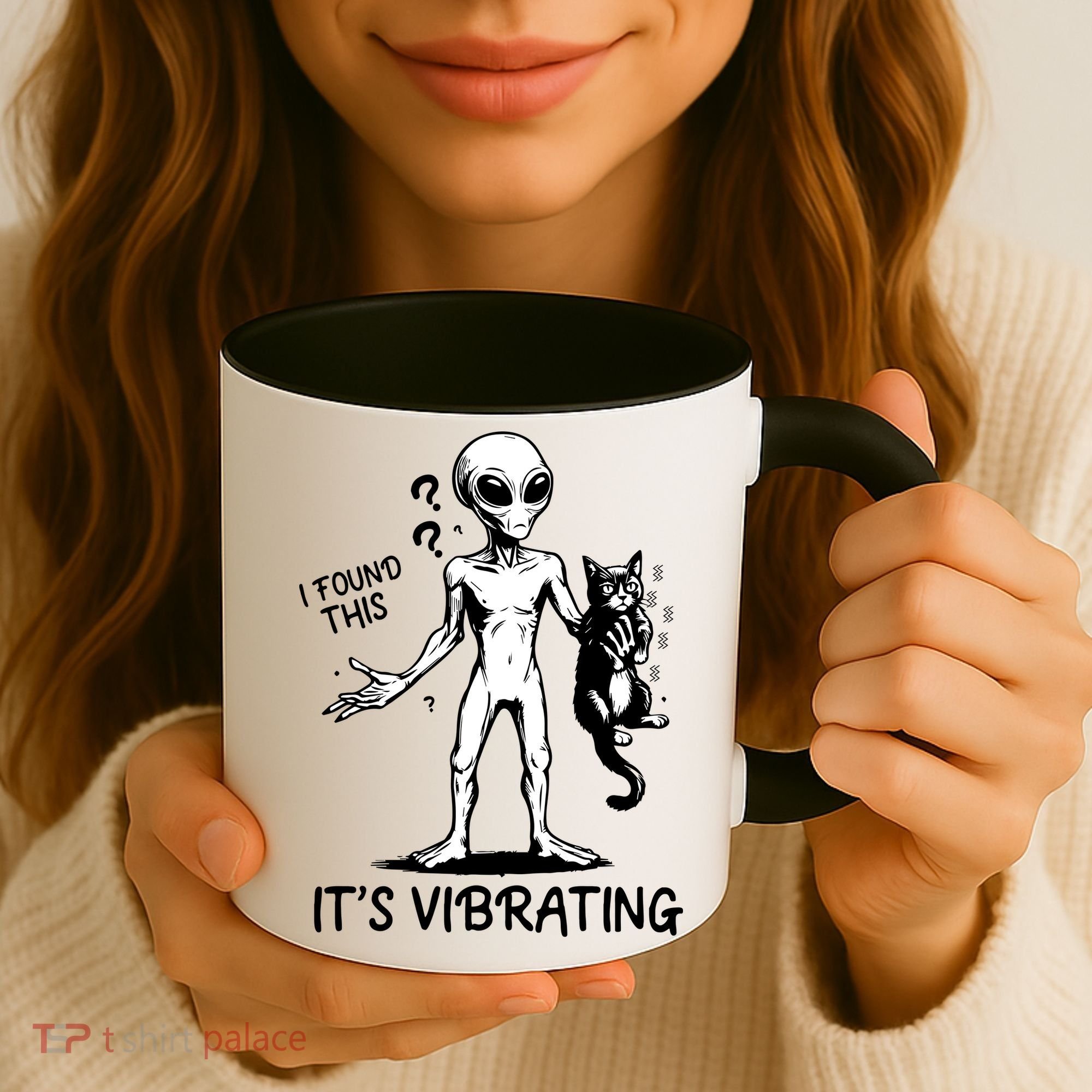 I Found This It's Vibrating Funny Alien Cat Coffee Mug