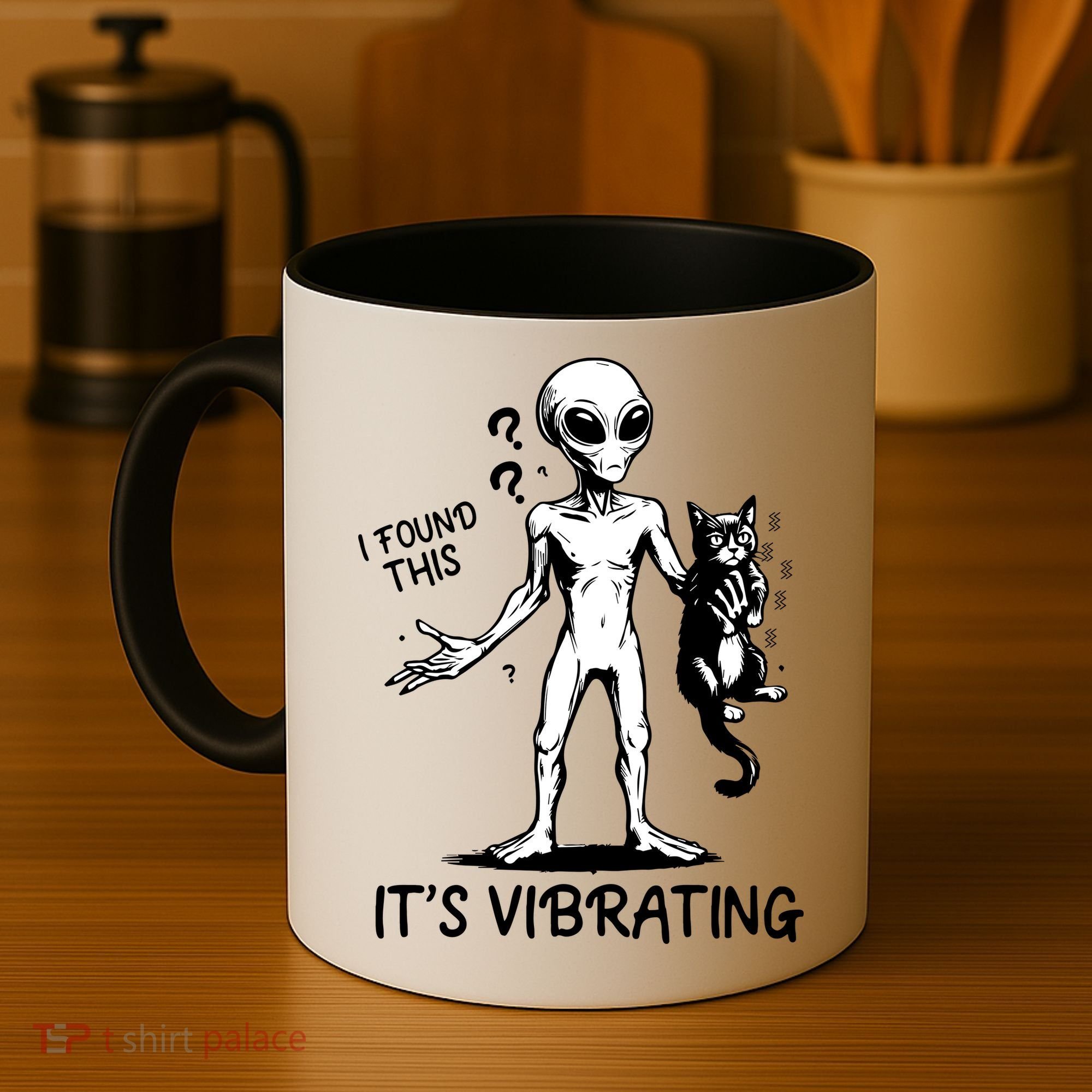 I Found This It's Vibrating Funny Alien Cat Coffee Mug
