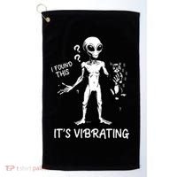 I Found This It's Vibrating Funny Alien Cat Golf Towel thumb 0