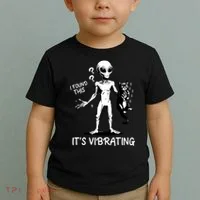 I Found This It's Vibrating Funny Alien Cat Toddler T-Shirt thumb 2