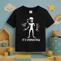 I Found This It's Vibrating Funny Alien Cat Toddler T-Shirt thumb 3