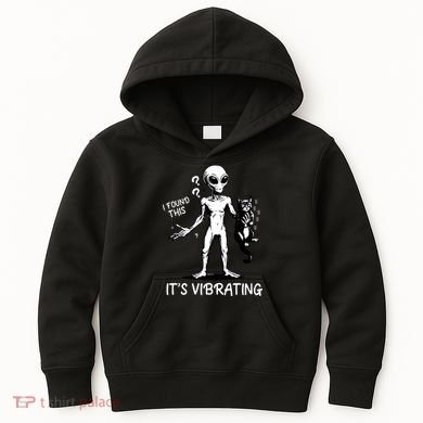 I Found This It's Vibrating Funny Alien Cat Kids Hoodie