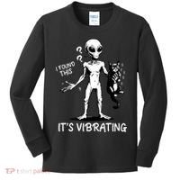 I Found This It's Vibrating Funny Alien Cat Kids Long Sleeve Shirt thumb 0