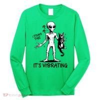 I Found This It's Vibrating Funny Alien Cat Long Sleeve Shirt thumb 0