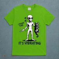 I Found This It's Vibrating Funny Alien Cat T-Shirt thumb 5