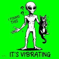 I Found This It's Vibrating Funny Alien Cat Coaster thumb 2