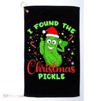 I Found The Christmas Pickle Funny Xmas Party Gift Golf Towel thumb 0