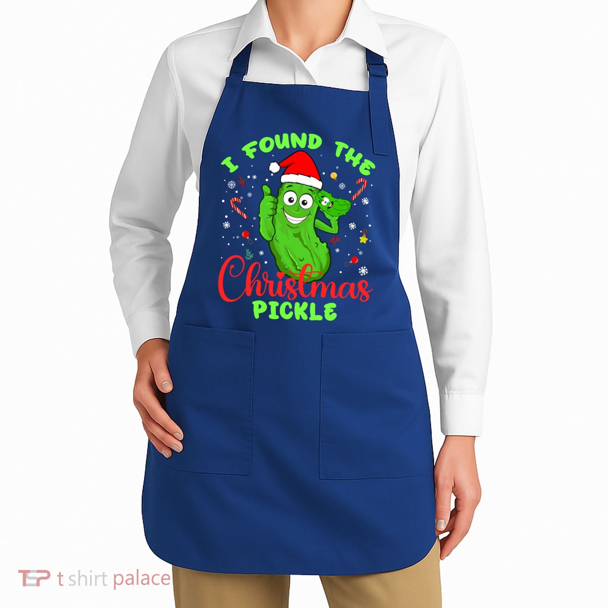 I Found The Christmas Pickle Funny Xmas Party Gift Apron