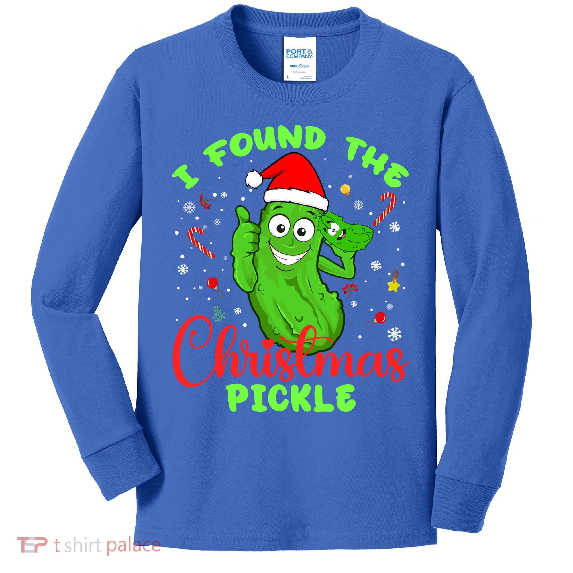 I Found The Christmas Pickle Funny Xmas Party Gift Kids Long Sleeve Shirt